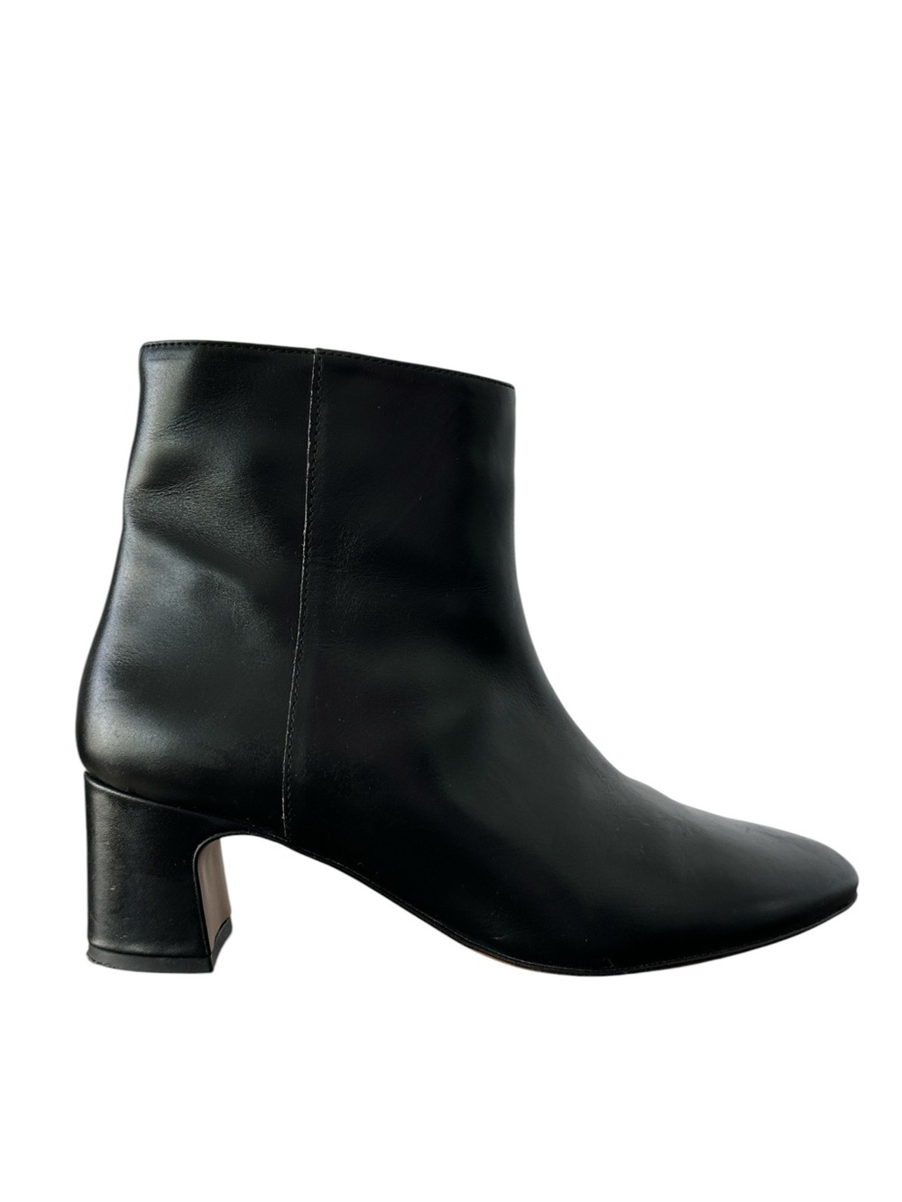 Fabianelli Womens Black Italian Leather Block Heel Ankle Boot Quiet Luxury EU 38